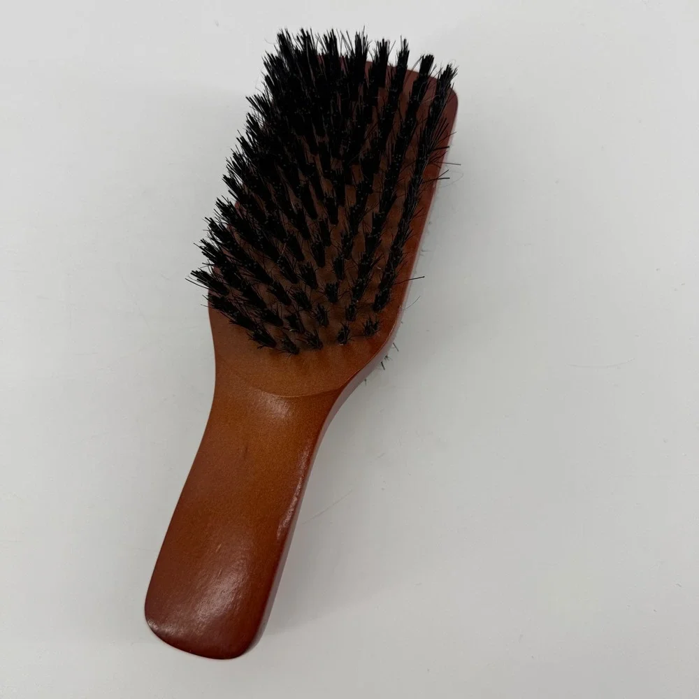 ACE Wood Handle Dual Sided Hair Brush Black Bristles Rectangular Grooming‎ Tool